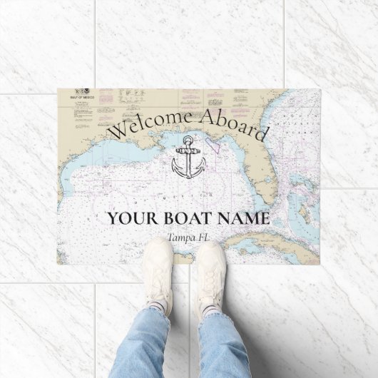 🌊⚓ Authentieke Golf van Mexico Nautical Deurmat (Binnen)