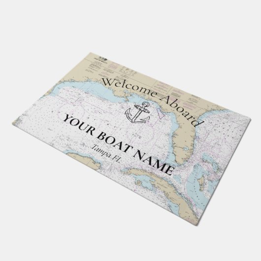 🌊⚓ Authentieke  Golf van Mexico Nautical Deurmat (Schuin)