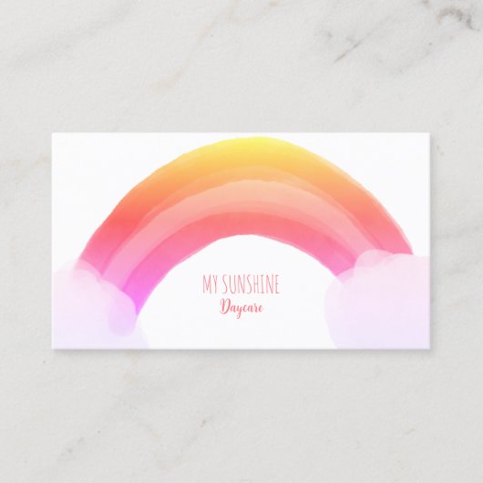 Authentieke hand getekende regenboog | Gekleurd wa Visitekaartje (Voorkant)