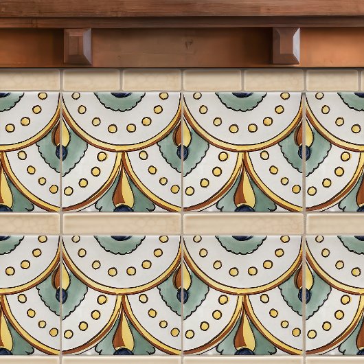 Authentieke handgeschilderde bloemige majolica Spa Tegeltje