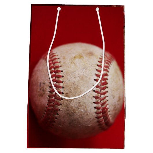 Authentieke Honkbal Foto Gift Bag Medium Cadeauzakje (Achterkant)