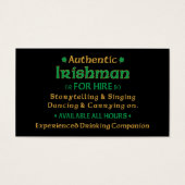 Authentieke Ier te huur voor grappige Visitekaartj Visitekaartje (Voorkant)