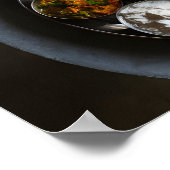 Authentieke Indiase Hindu Veg Thali Voedselschotel Poster (Hoek)