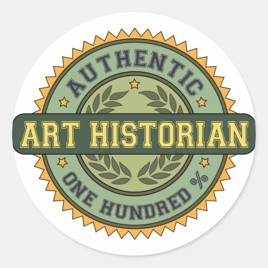 Authentieke kunsthistoricus ronde sticker (Voorkant)