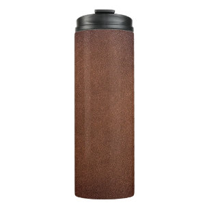 Authentieke lederen textuur, echte achtergrond. thermosbeker