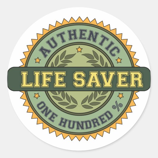 Authentieke Life Saver Ronde Sticker (Voorkant)