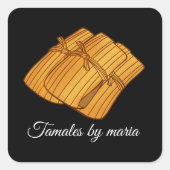 Authentieke Mexicaanse Tamales Seizoen Vierkante Sticker (Voorkant)