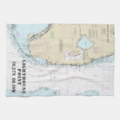 authentieke nautische breedtegraad van Florida Theedoek (Horizontaal)