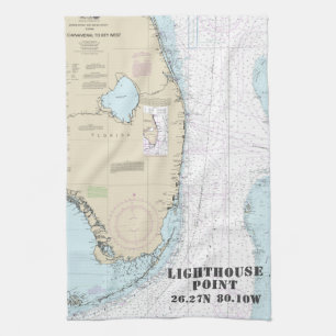 authentieke nautische breedtegraad van Florida Theedoek