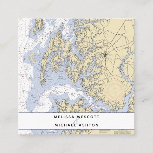 Authentieke nautische bruiloft website Annapolis M Informatiekaartje (Achterkant)