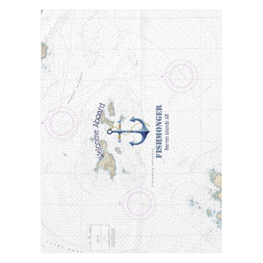 Authentieke nautische kaart Barren Islands Alaska Tafelkleed (Voorkant)