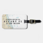 Authentieke nautische kaart Stuart FL Bagagelabel (Voorkant horizontaal)