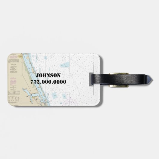 Authentieke nautische kaart Stuart FL Bagagelabel (Achterkant horizontaal)