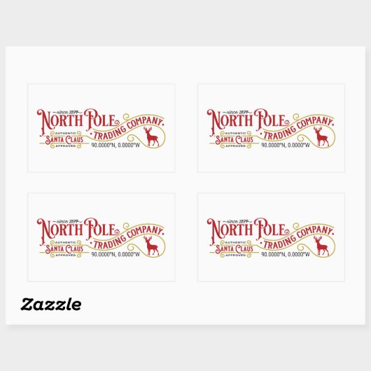 Authentieke Noordpool gemaakt kerstcadeau sticker (Vel)