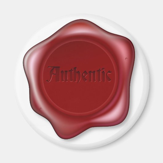 Authentieke rode wax zegel illustratie magneet (Voorkant)
