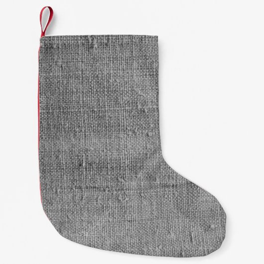Authentieke textuur van handgemaakte weefsels kleine kerstsok (Voorkant)
