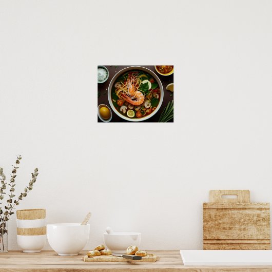 Authentieke Tom Yum Goong Thaise soep Poster (Keuken)