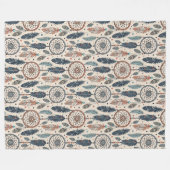 Authentieke Tribal Bold Etnische Patronen Dreamcat Fleece Deken (Voorkant (Horizontaal))