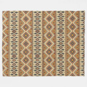 Authentieke Tribal Bold Etnische Patronen koperbla Fleece Deken (Voorkant (Horizontaal))