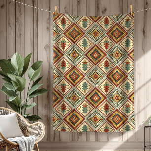 Authentieke Tribal Bold Etnische Patronen kopergro Fleece Deken