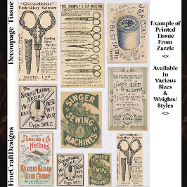 Authentieke Vintage Naaiadvertenties ES1 Decoupage Tissuepapier