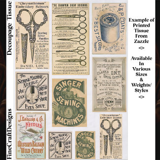 Authentieke Vintage Naaiadvertenties ES1 Decoupage Tissuepapier