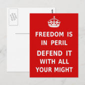 Authentieke vrijheid is in gevaar origineel rood briefkaart (Voorkant / Achterkant)