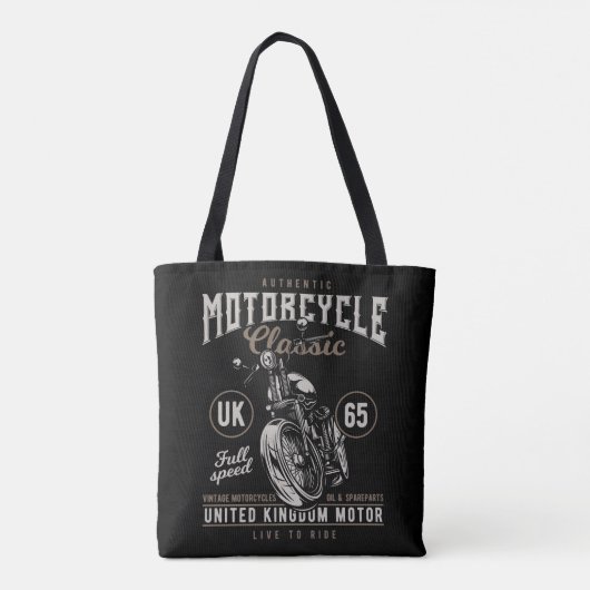 Authentiële motorfietsklassiek tote bag (Achterkant)