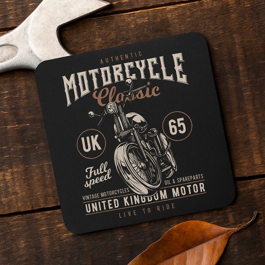Authentiële motorfietsklassiek vierkante sticker
