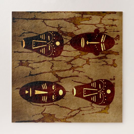 Authentiële stammaskers legpuzzel (Horizontaal)