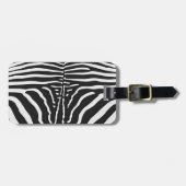 Authentiële Zebra huidafdruk - zwarte witte streep Bagagelabel (Voorkant horizontaal)