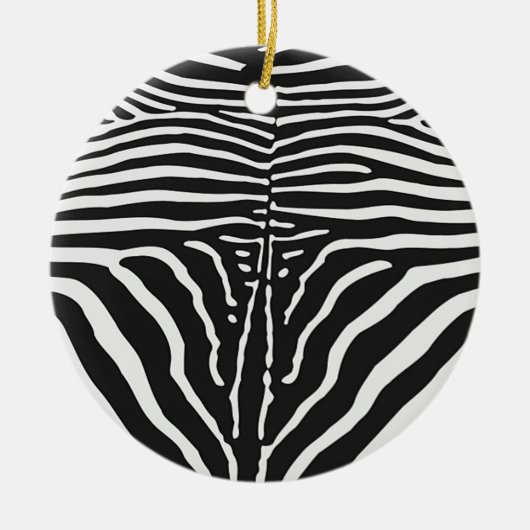 Authentiële Zebra huidafdruk - zwarte witte streep Keramisch Ornament (Voorkant)