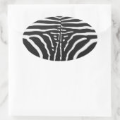 Authentiële Zebra huidafdruk - zwarte witte streep Ovale Sticker (Tas)