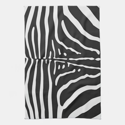 Authentiële Zebra huidafdruk - zwarte witte streep Theedoek (Verticaal)
