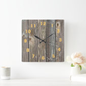 Authentijk oud hout met anker vierkante klok (Huis)