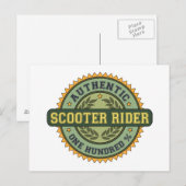 Authentische Scooter Rider Briefkaart (Voorkant / Achterkant)