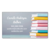 Author Book Launch Cute Pastel Freelance Writer Magnetisch Visitekaartje (Voorkant)