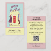 Author Book Review Request Card QR Code Pastel Visitekaartje (Voorkant / Achterkant)