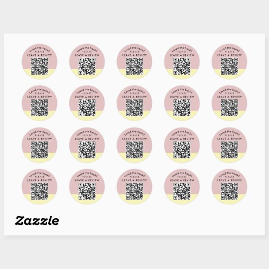 Author Book Review Request QR Code Pastel Ronde Sticker (Vel)