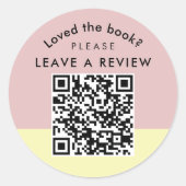 Author Book Review Request QR Code Pastel Ronde Sticker (Voorkant)