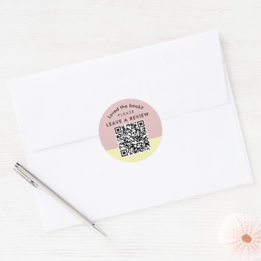 Author Book Review Request QR Code Pastel Ronde Sticker (Envelop)
