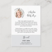 Author Book Series Marketing Custom Photo Collage Visitekaartje (Achterkant)