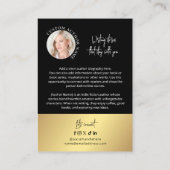 Author Book Series Photo Collage Black & Gold Visitekaartje (Achterkant)