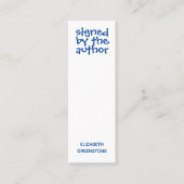 Author Promotional Signed Blue Mini Bladwijzer Visitekaartje (Voorkant)