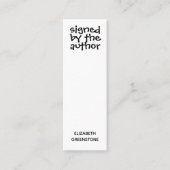 Author Promotional Signed Mini Bladwijzer Card Mini Visitekaartje (Voorkant)