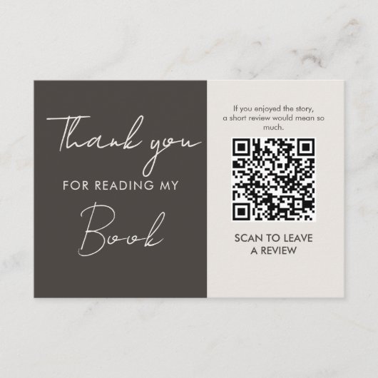 Author QR Code Book Review Request Minimal Informatiekaartje (Voorkant)
