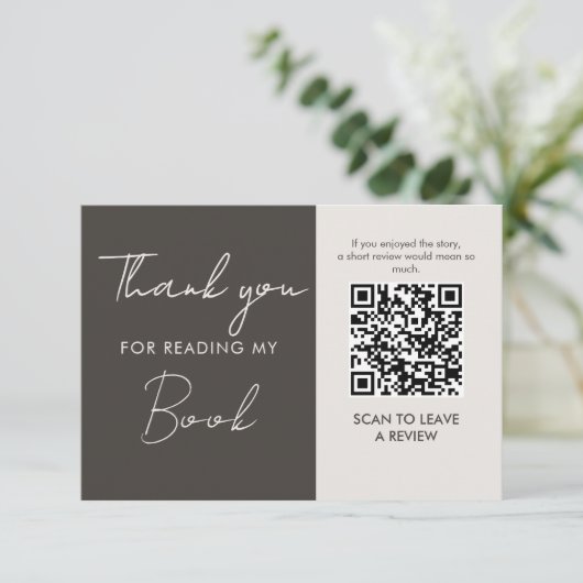 Author QR Code Book Review Request Minimal Informatiekaartje (Staand voorkant)