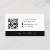 Author QR Code Minimal Elegant Black Branding Visitekaartje (Achterkant)