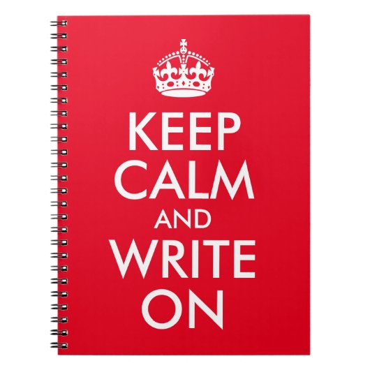 Author Red Keep Calm and Write On Notitieboek (Voorkant)