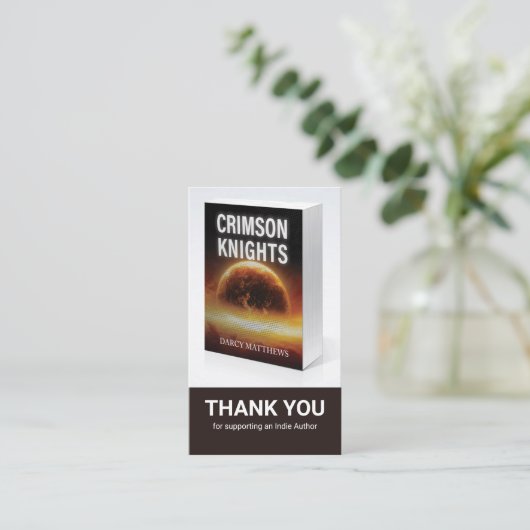 Author Review Request Card QR Code Book Launch Visitekaartje (Staand voorkant)